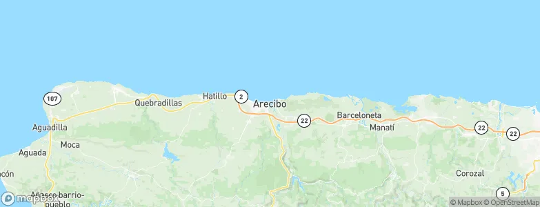 Arecibo, Puerto Rico Map