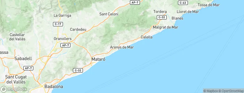 Arenys de Mar, Spain Map