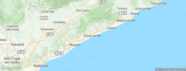 Arenys de Mar, Spain Map