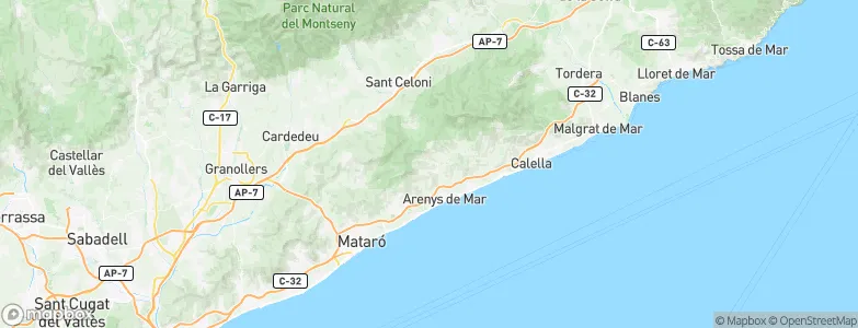 Arenys de Munt, Spain Map
