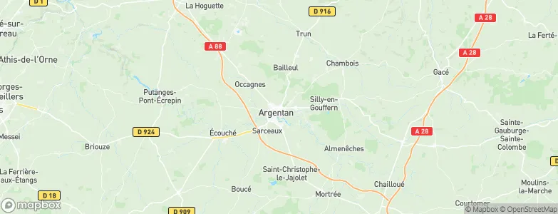 Argentan, France Map