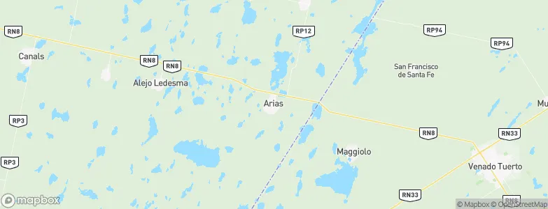 Arias, Argentina Map