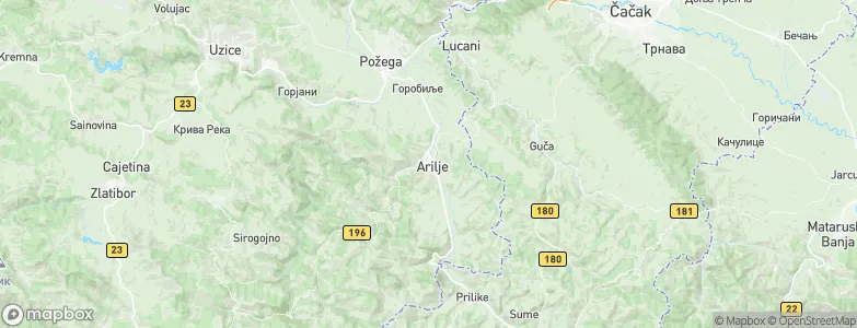 Arilje, Serbia Map
