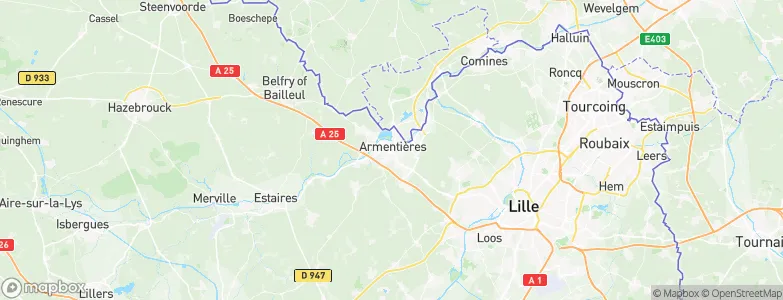 Armentières, France Map