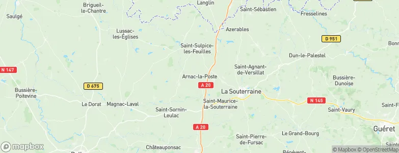 Arnac-la-Poste, France Map