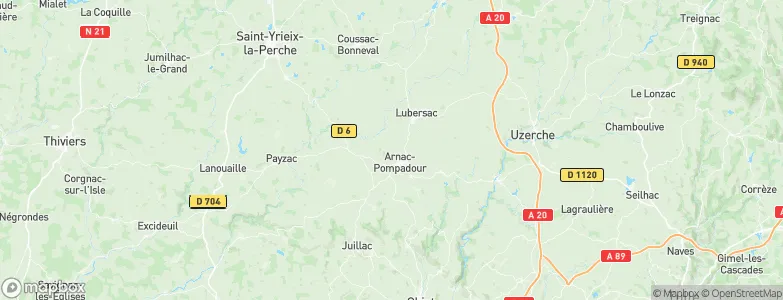 Arnac-Pompadour, France Map