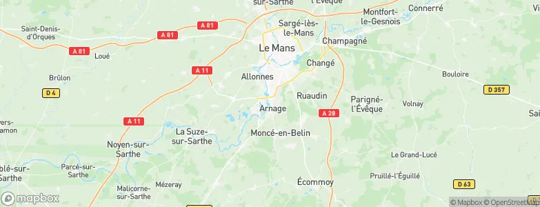 Arnage, France Map