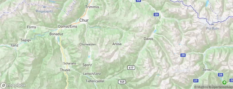 Arosa, Switzerland Map