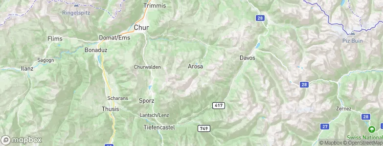 Arosa, Switzerland Map