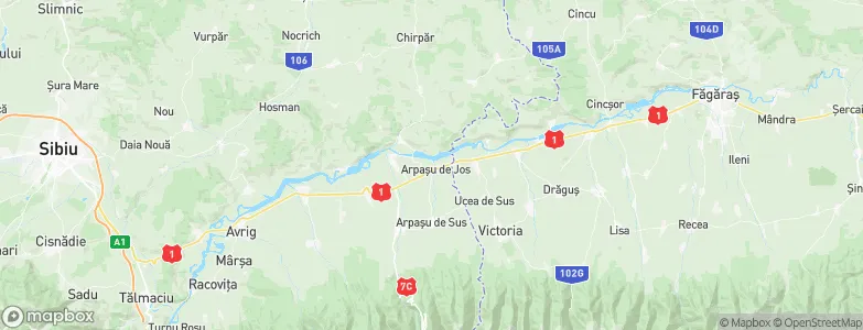 Arpaşu de Jos, Romania Map