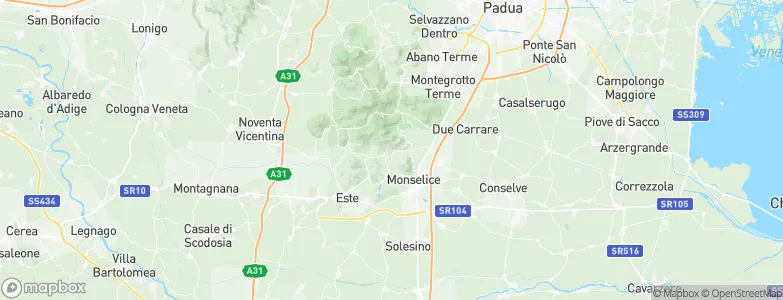 Arquà Petrarca, Italy Map