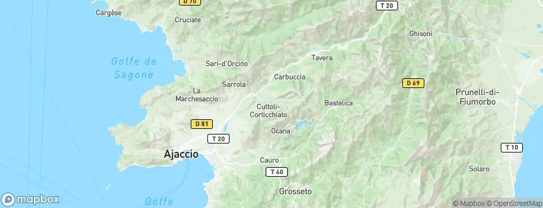 Arrondissement d'Ajaccio, France Map