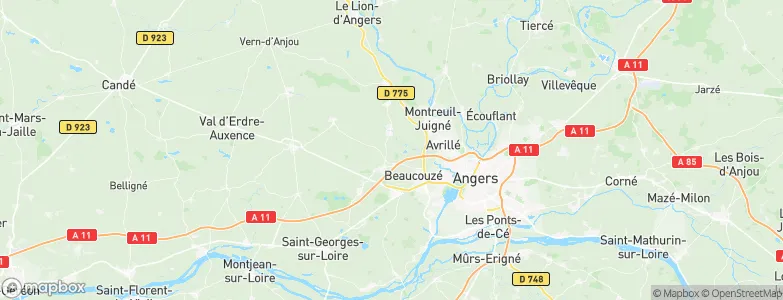 Arrondissement d'Angers, France Map
