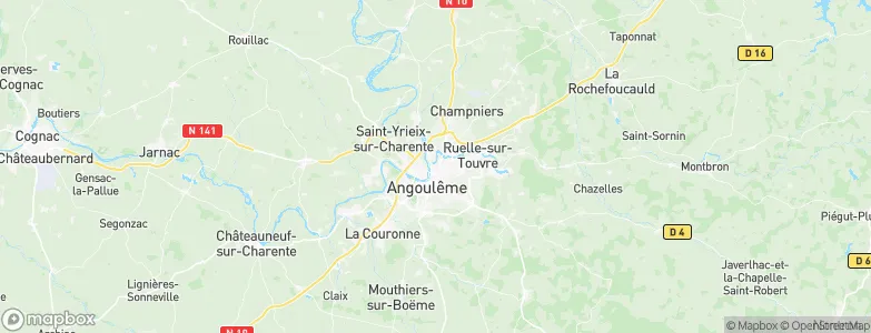 Arrondissement d'Angoulême, France Map