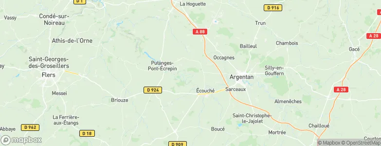 Arrondissement d'Argentan, France Map