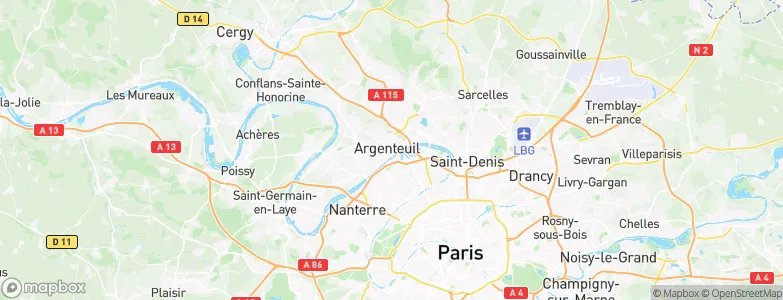 Arrondissement d'Argenteuil, France Map