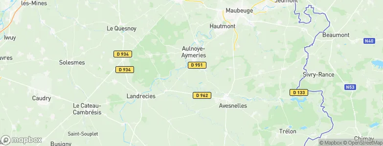 Arrondissement d'Avesnes-sur-Helpe, France Map