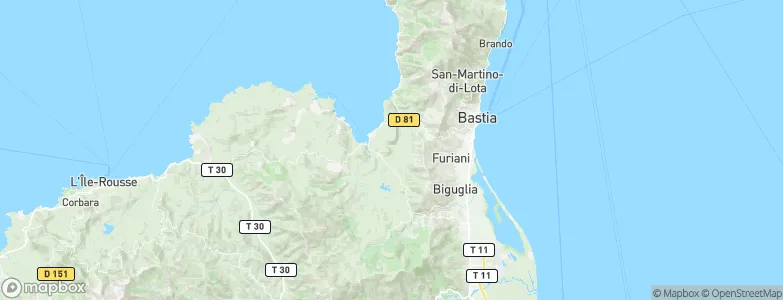 Arrondissement de Bastia, France Map