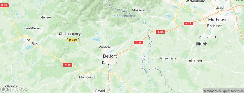 Arrondissement de Belfort, France Map