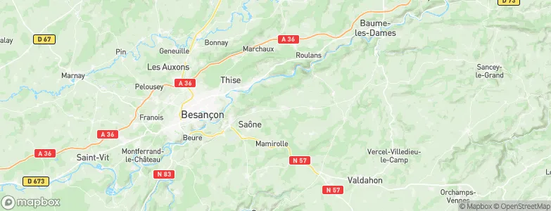 Arrondissement de Besançon, France Map