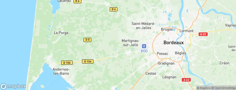 Arrondissement de Bordeaux, France Map