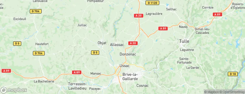 Arrondissement de Brive-la-Gaillarde, France Map