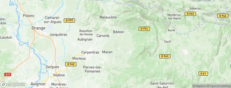 Arrondissement de Carpentras, France Map
