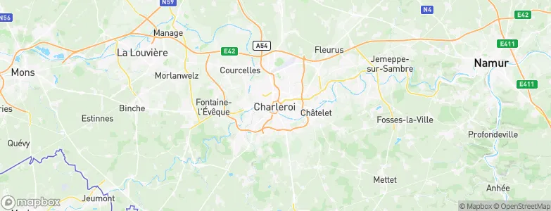 Arrondissement de Charleroi, Belgium Map