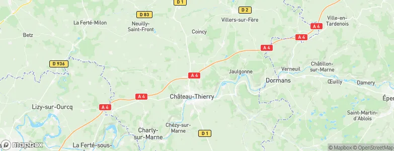 Arrondissement de Château-Thierry, France Map