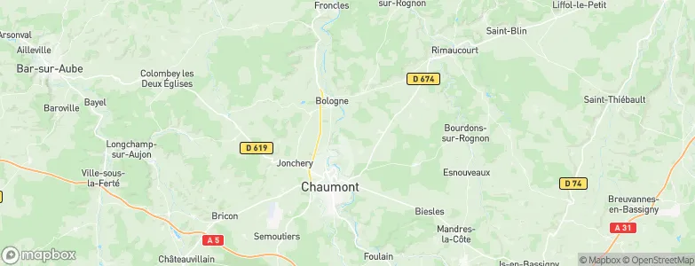 Arrondissement de Chaumont, France Map