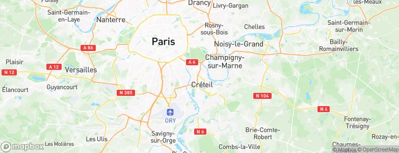 Arrondissement de Créteil, France Map