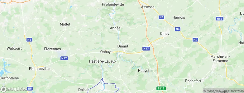 Arrondissement de Dinant, Belgium Map