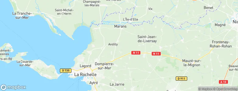 Arrondissement de La Rochelle, France Map