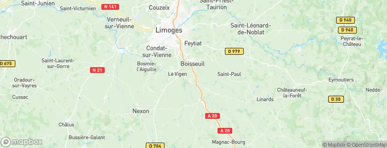 Arrondissement de Limoges, France Map