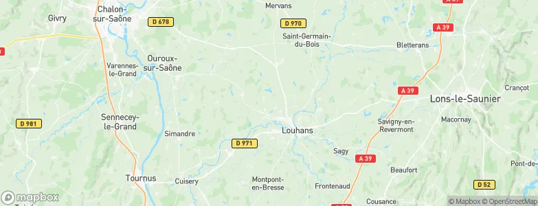 Arrondissement de Louhans, France Map