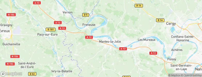 Arrondissement de Mantes-la-Jolie, France Map