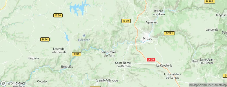 Arrondissement de Millau, France Map