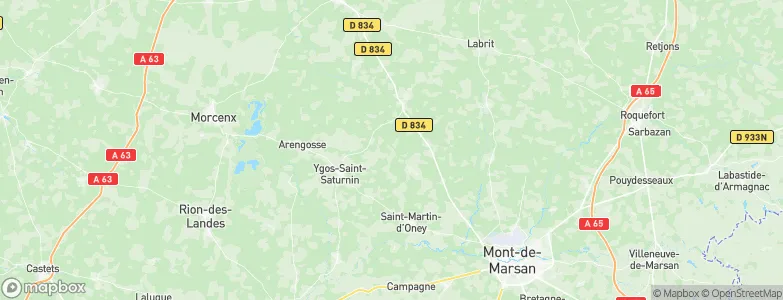 Arrondissement de Mont-de-Marsan, France Map