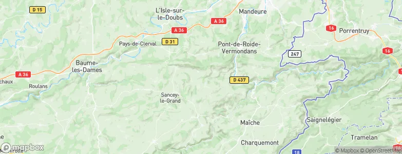 Arrondissement de Montbéliard, France Map