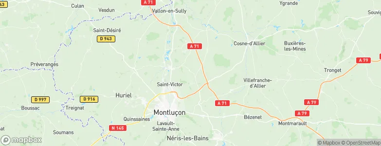 Arrondissement de Montluçon, France Map