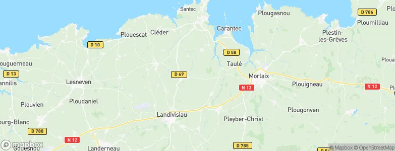 Arrondissement de Morlaix, France Map
