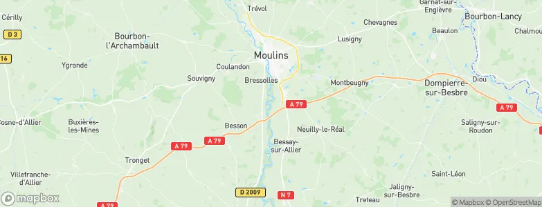 Arrondissement de Moulins, France Map