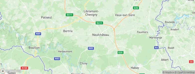 Arrondissement de Neufchâteau, Belgium Map