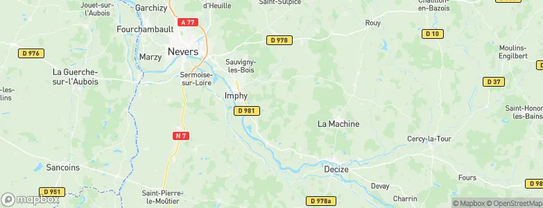 Arrondissement de Nevers, France Map