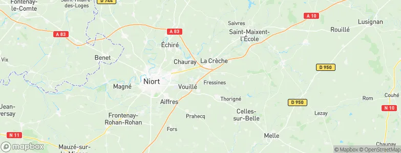 Arrondissement de Niort, France Map