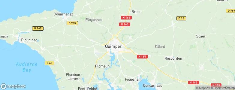 Arrondissement de Quimper, France Map