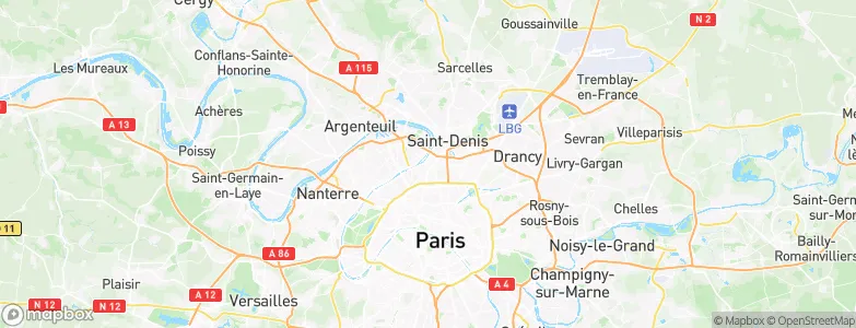 Arrondissement de Saint-Denis, France Map