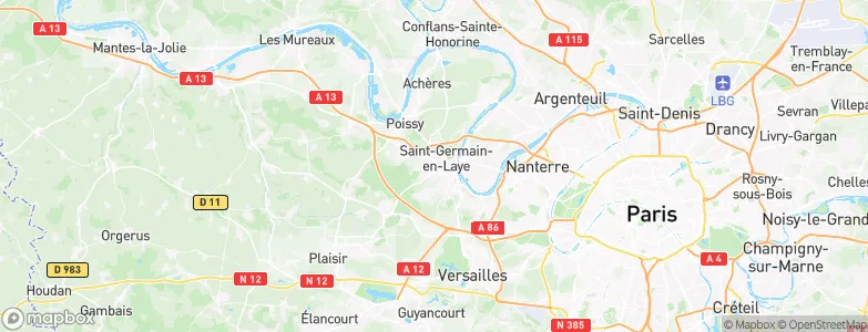 Arrondissement de Saint-Germain-en-Laye, France Map