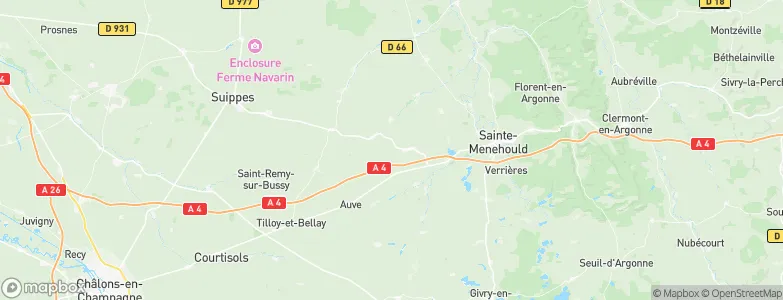 Arrondissement de Sainte-Menehould, France Map