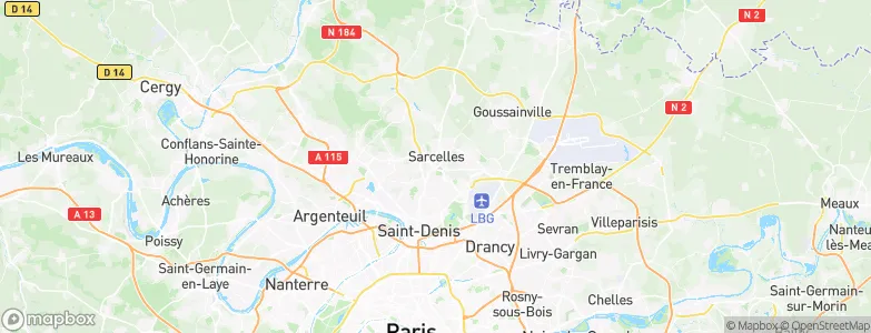 Arrondissement de Sarcelles, France Map